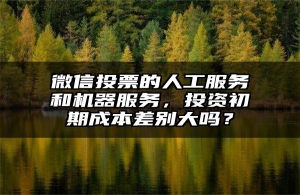 微信投票的人工服务和机器服务，投资初期成本差别大吗？