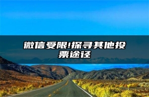 微信受限!探寻其他投票途径