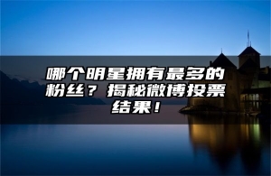 哪个明星拥有最多的粉丝？揭秘微博投票结果！