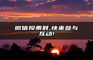 微信投票群,快来参与互动!