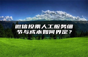 微信投票人工服务细节与成本如何界定？