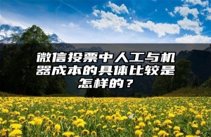 微信投票中人工与机器成本的具体比较是怎样的？