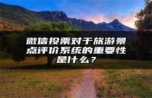 微信投票对于旅游景点评价系统的重要性是什么？