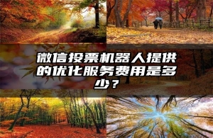 微信投票机器人提供的优化服务费用是多少？