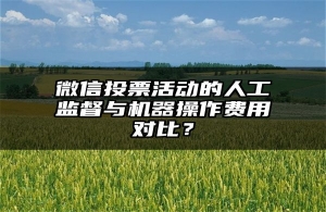 微信投票活动的人工监督与机器操作费用对比？