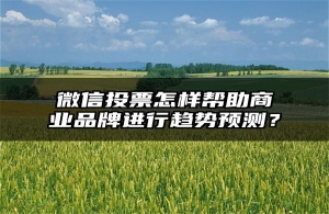 微信投票怎样帮助商业品牌进行趋势预测？