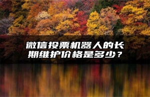 微信投票机器人的长期维护价格是多少？