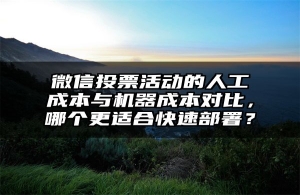 微信投票活动的人工成本与机器成本对比，哪个更适合快速部署？