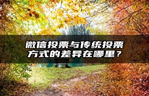 微信投票与传统投票方式的差异在哪里？
