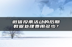 微信投票活动的后期数据处理费用多少？