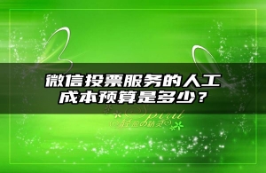 微信投票服务的人工成本预算是多少？
