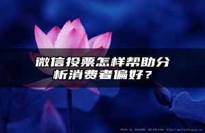 微信投票怎样帮助分析消费者偏好？