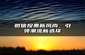 微信投票新风尚，引领潮流新选择
