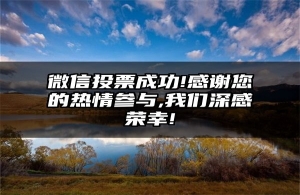 微信投票成功!感谢您的热情参与,我们深感荣幸!