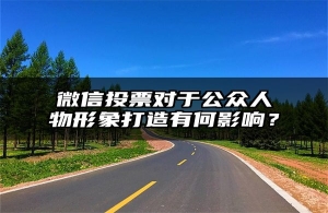 微信投票对于公众人物形象打造有何影响？