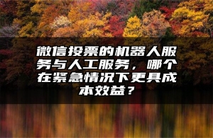 微信投票的机器人服务与人工服务，哪个在紧急情况下更具成本效益？
