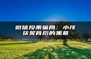 微信投票骗局：小孩获奖背后的黑幕