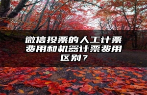 微信投票的人工计票费用和机器计票费用区别？