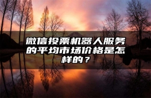 微信投票机器人服务的平均市场价格是怎样的？