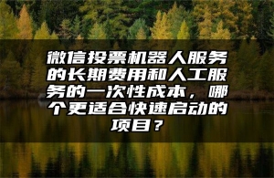 微信投票机器人服务的长期费用和人工服务的一次性成本，哪个更适合快速启动的项目？