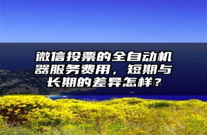 微信投票的全自动机器服务费用，短期与长期的差异怎样？