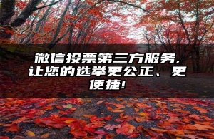 微信投票第三方服务,让您的选举更公正、更便捷!
