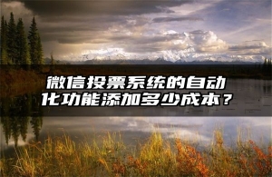 微信投票系统的自动化功能添加多少成本？