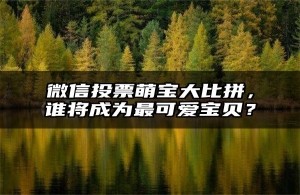 微信投票萌宝大比拼，谁将成为最可爱宝贝？
