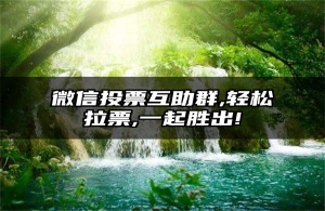 微信投票互助群,轻松拉票,一起胜出!
