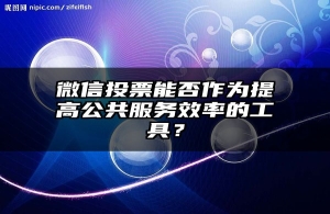 微信投票能否作为提高公共服务效率的工具？