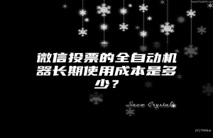 微信投票的全自动机器长期使用成本是多少？