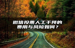 微信投票人工干预的费用与风险如何？