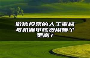 微信投票的人工审核与机器审核费用哪个更高？