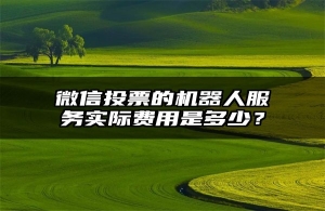 微信投票的机器人服务实际费用是多少？
