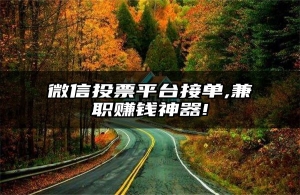 微信投票平台接单,兼职赚钱神器!