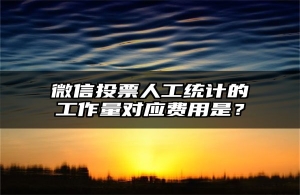 微信投票人工统计的工作量对应费用是？