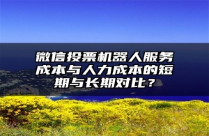 微信投票机器人服务成本与人力成本的短期与长期对比？