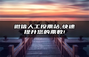 微信人工投票站,快速提升您的票数!