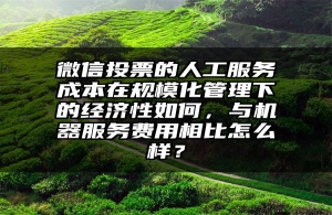 微信投票的人工服务成本在规模化管理下的经济性如何，与机器服务费用相比怎么样？