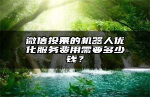 微信投票的机器人优化服务费用需要多少钱？