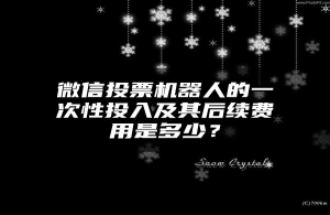 微信投票机器人的一次性投入及其后续费用是多少？