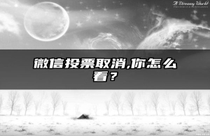 微信投票取消,你怎么看？