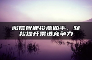 微信智能投票助手，轻松提升票选竞争力