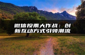 微信投票大作战：创新互动方式引领潮流