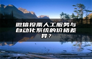 微信投票人工服务与自动化系统的价格差异？