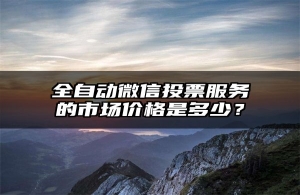 全自动微信投票服务的市场价格是多少？