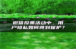 微信投票活动中，用户隐私如何得到保护？