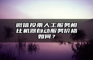微信投票人工服务相比机器自动服务价格如何？