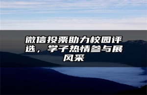 微信投票助力校园评选，学子热情参与展风采