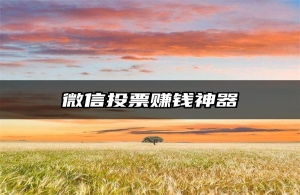 微信投票赚钱神器